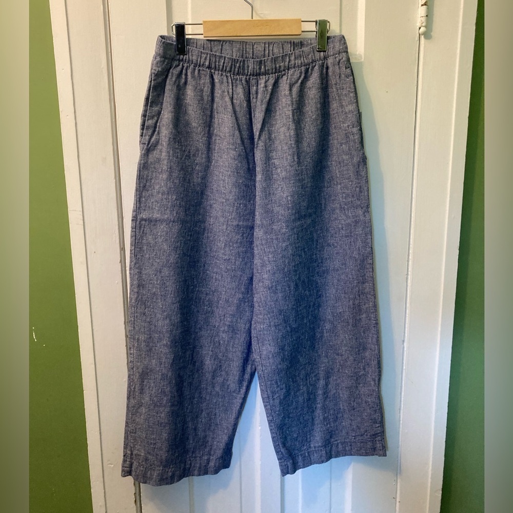 Joe Fresh Chambray Blue Linen Apparel ok pants